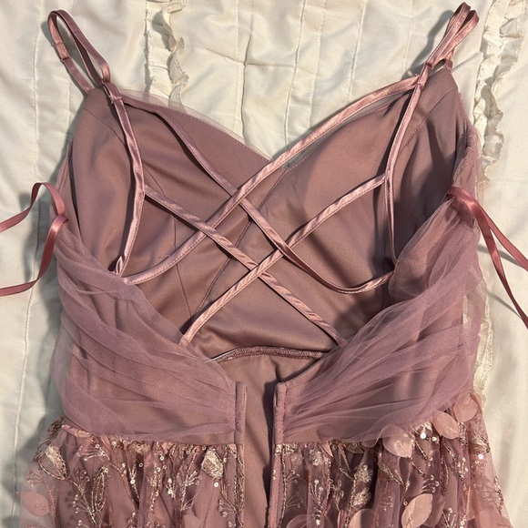 Lavender Sequin Petal-Skirt Gown - Picture 10 of 11